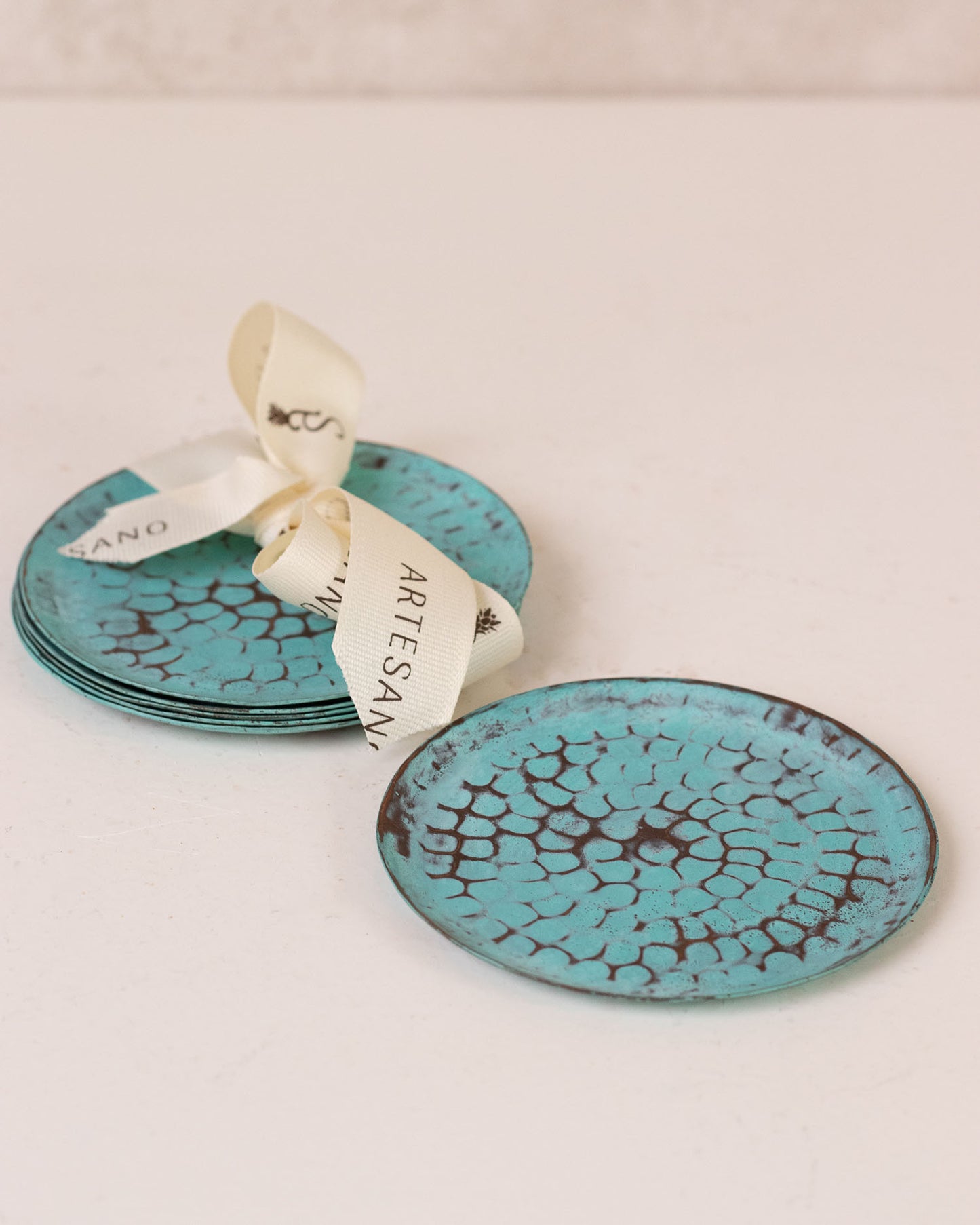 Rust Turquoise Copper Coasters