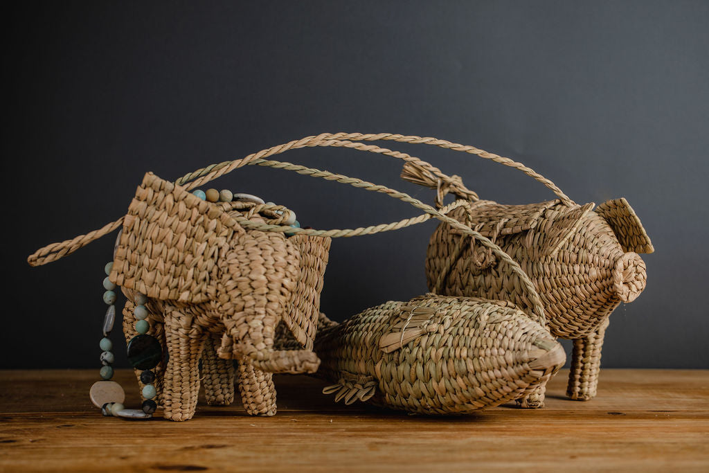 Fish Handbag made with natural fibers