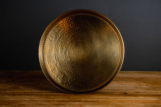 Copper tray with dark sedona finish
