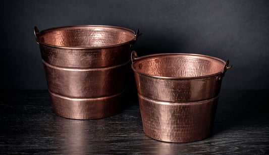 Copper bucket with matte finish