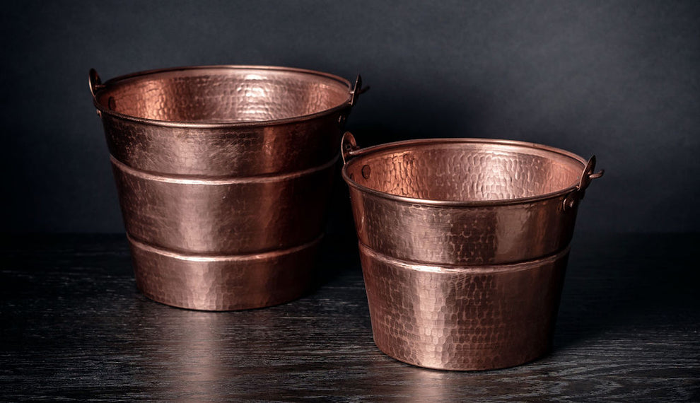 Copper bucket with matte finish – Artesano Casa