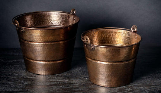 Copper bucket with sedona finish