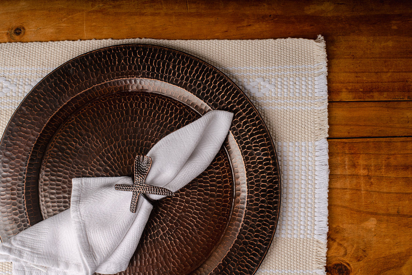 Copper Napkin Rings with dark brown finish Cutlery Design