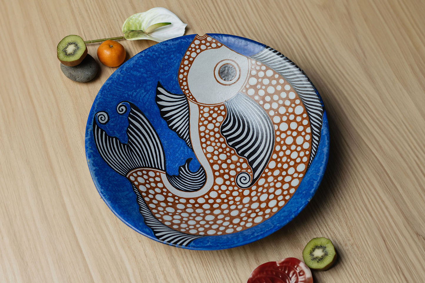 Ceramic Platter with Fish Theme