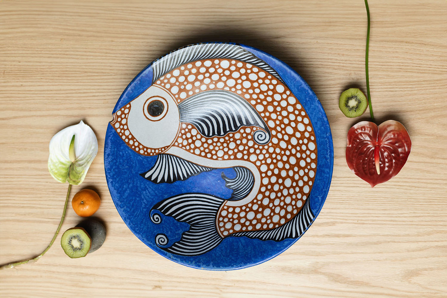 Ceramic Platter with Fish Theme