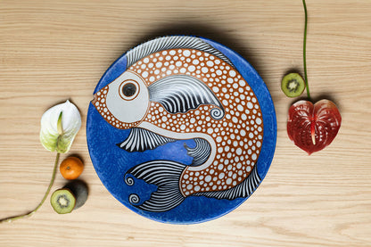 Ceramic Platter with Fish Theme