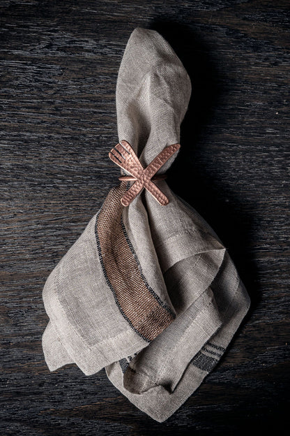 Copper Napkin Rings with matte finish Cutlery Design