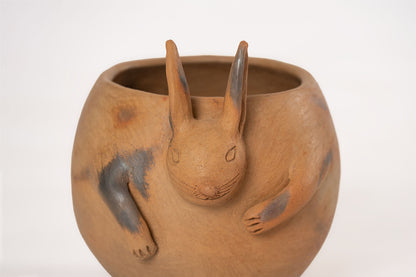 Rabbit design clay Pot